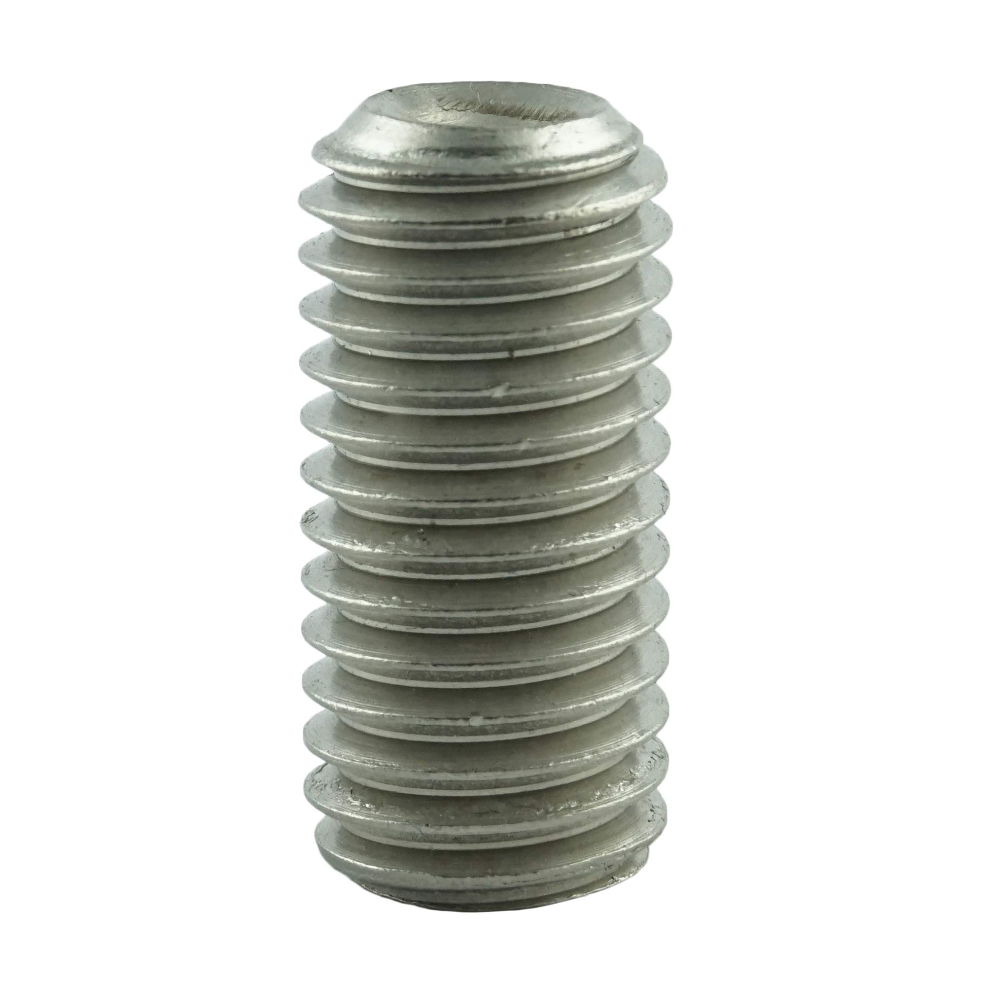 M12 x 16 mm trzpień gwintowy z gniazdem sześciokątnym i ostrzem pierścieniowym (100 sztuk) - śruby mocujące DIN 916 - ISO 4029 - śruby gwintowane - stal szlachetna A2 V2A - nierdzewny
