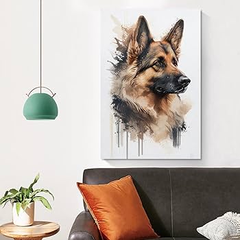 ジャーマン　シェパード　油絵　手描き　原画　油彩画 ジャーマン シェパード 油絵 手描き 原画 油彩画 ジャーマン