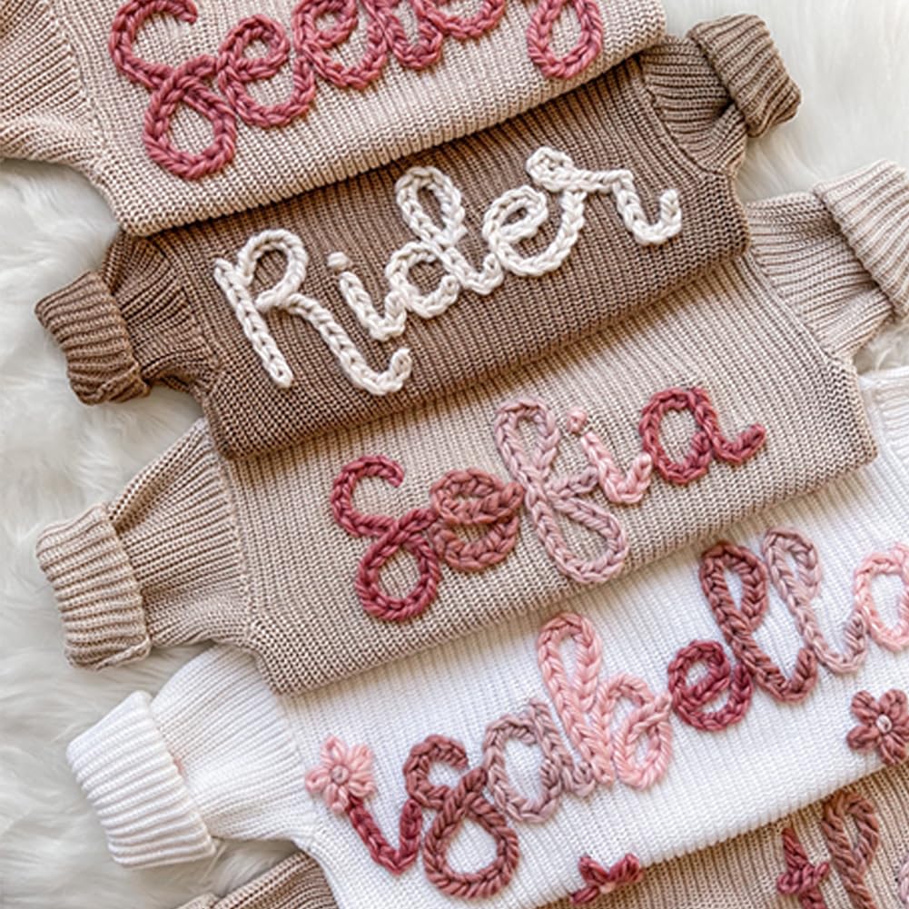 Personalized Baby Sweater With Name Personalized Oversized Jumper Sweaters Birthday Christmas Baby Gift (Sweater)