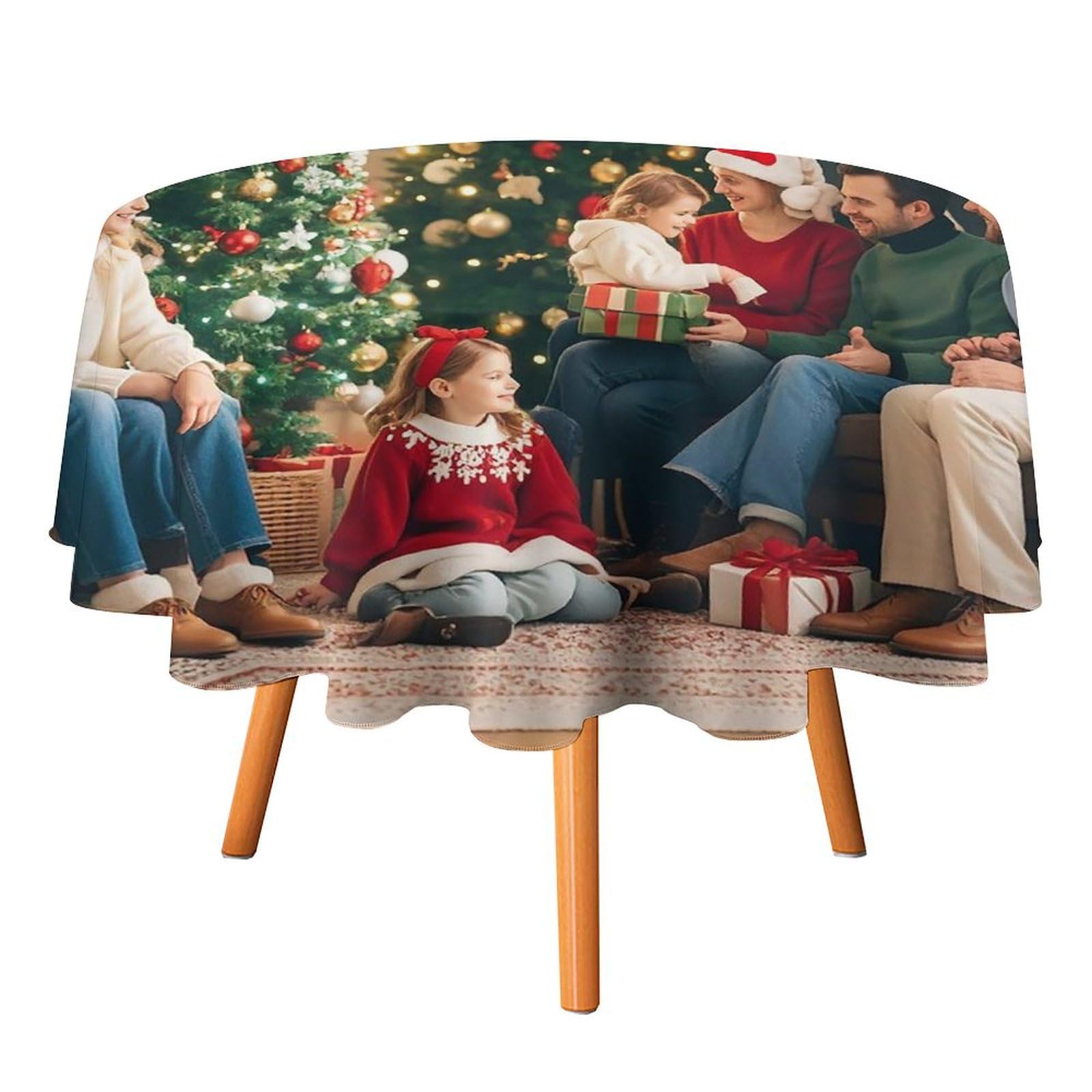 Nappe ronde lavable en machine de 178 cm pour repas et fêtes de mariage