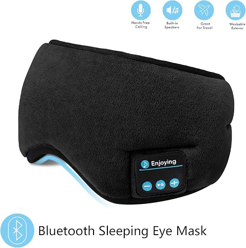 SKYEOL Sleeping Eye Mask Cuffie  Bluetooth 4 2 Wireless Cuffie Bluetooth Regolabile Lavabile Musica Viaggio Dormire con Altoparlanti Microfono Vivavoce per Dormire