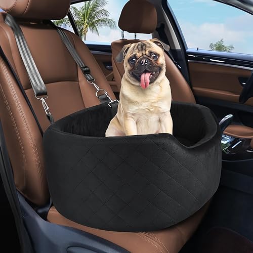 Asiento de automóvil para perros pequeños y medianos, asiento elevado para perros, asiento elevado, desmontable y lavable, asiento de automóvil para