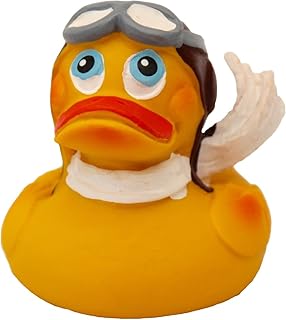 Pilot Rubber Duck Bath Toy | All Natural, Organic, Eco Friendly, Squeaker | Imported from Barcelona, Spain