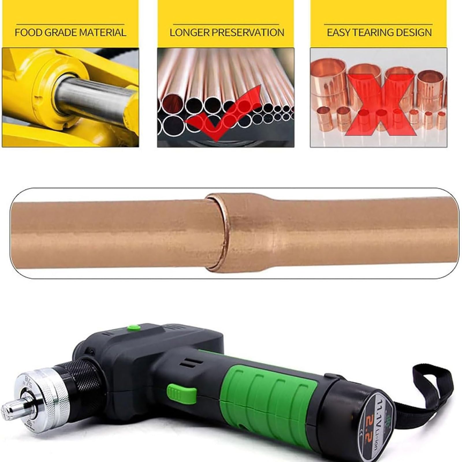 Kit de herramientas expansoras hidráulicas eléctricas con cabezales reemplazables, batería de litio y cortador de tuberías, herramienta de ensanchamiento para tuberías de 3/8 a 1-1/8 pulgadas