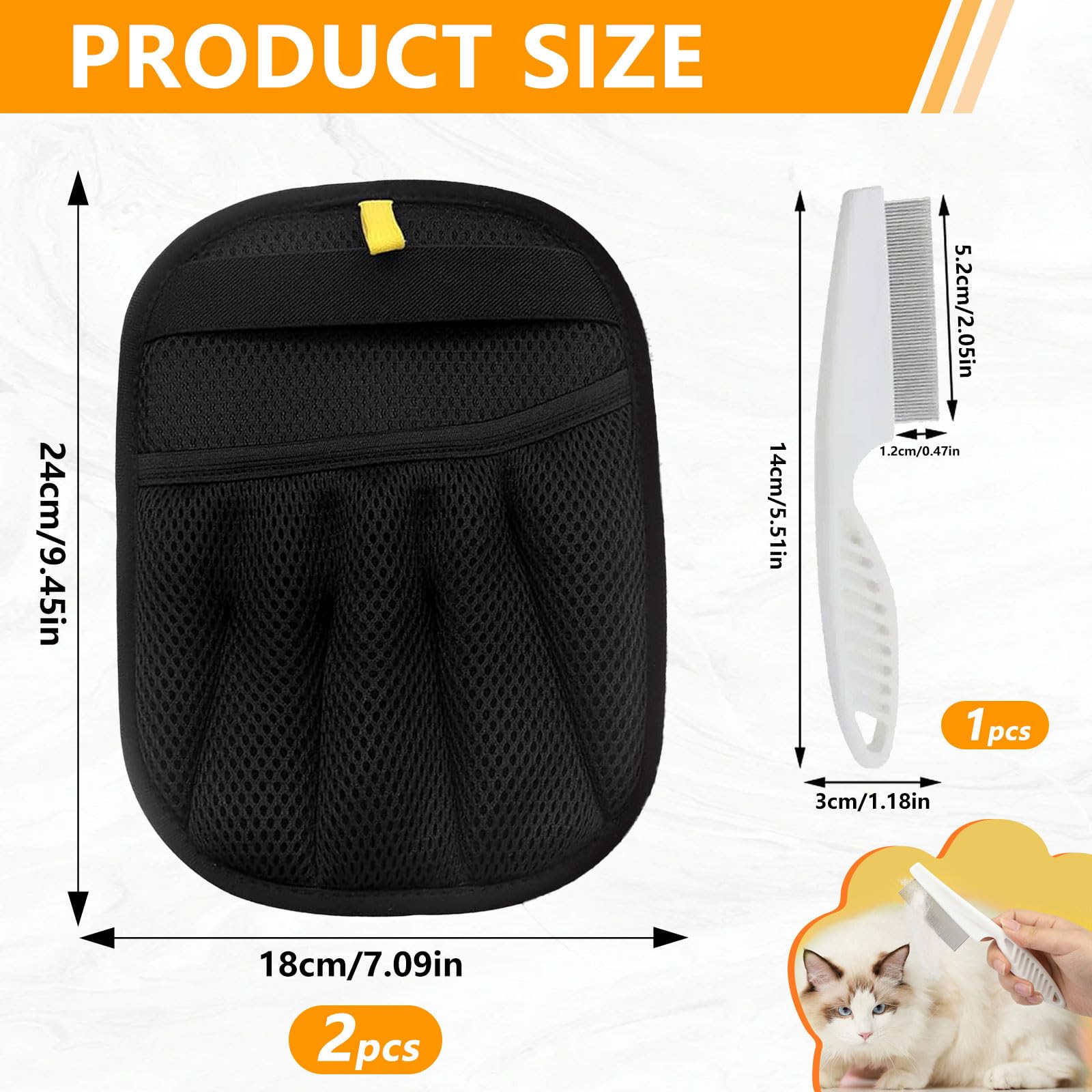 Mizijia Gant Anti-poils Pour Animaux - 2 Pièces - Réutilisable, Double Face, Lavable - Pour Chiens, Chats, Canapés