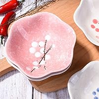 Vista 3 de Juego de 4 platos de cerámica para salsa de soja japonesa, tazas para condimentos de sushi