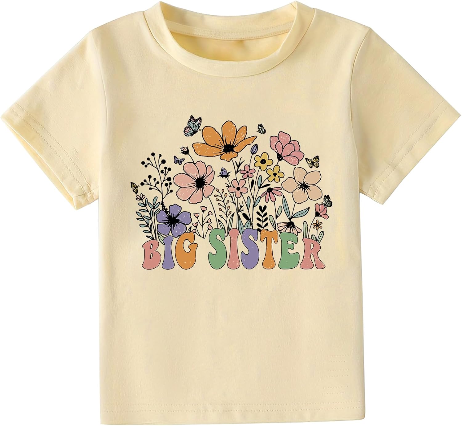 Toddler Big Sis Era Graphic Shirts Baby Girl Big Sister T-Shirt Short Sleeve Big Sis Tops Cute Summer Outfit 2-7Years