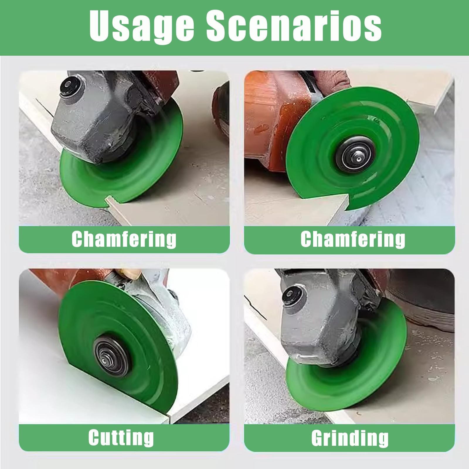Rock Slab Grinding Disc, Diamond Chamfered Saw Blade, 4 Inch Rock Slab Flat Grinding Cutting Piece for Tile, Marble, and Glass, 1mm Saw Blade for Angle Grinder (3PCS)