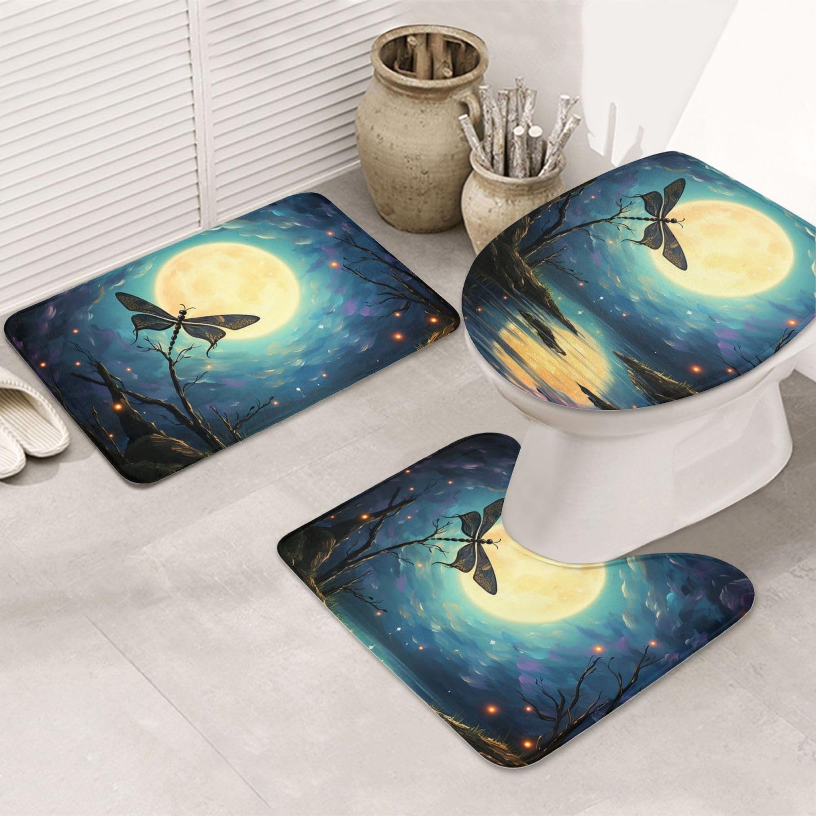 Tapis de salle de bain en forme de U haute densité lune