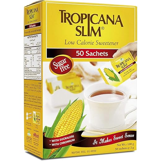 Tropicana Slim Low Calorie Sweetener Sugar Free 50 Sachets 100g (Imported)