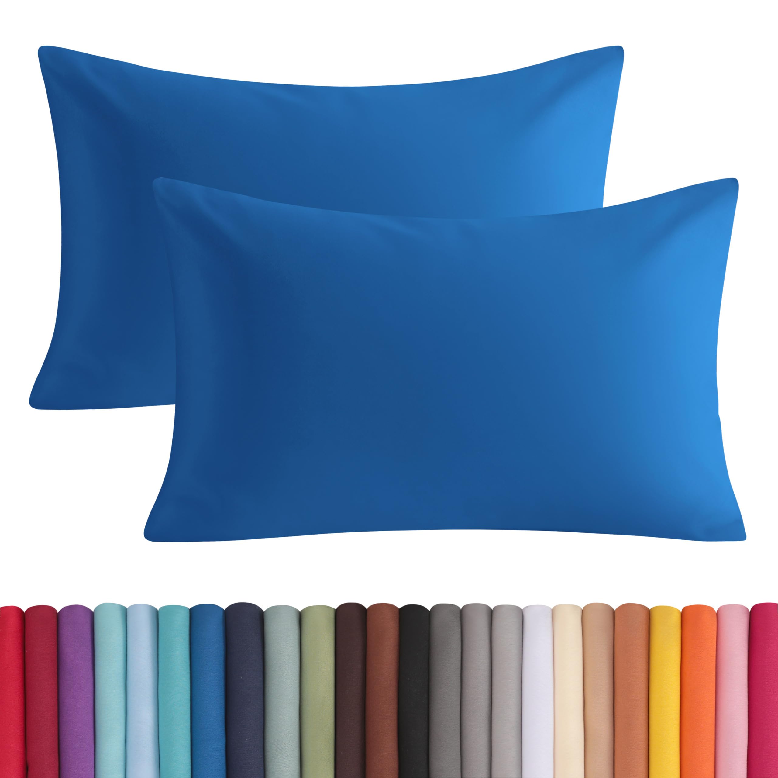 BEDSUM Microfiber Queen Pillowcases Set of 2, Soft Wrinkle Resistant and Easy Care Pillow Cases with Envelope Closure for Kids, 20x30 inches, Royal