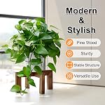 Plant Stand, Indoor/Outdoor Wood Plant Holder, Single Flower Pot Stand, Sturdy Planter Stand (Walnut, Fit 5-15inch pots)