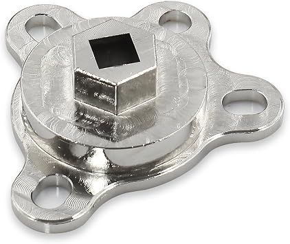 Crankshaft Turning Tool for Chevy Ford V8, Engine Rotation AdapterSilver | Forged steel, corrosion-resistant, precision fit, crankshaft rotation, engine rebuild, timing adjustment