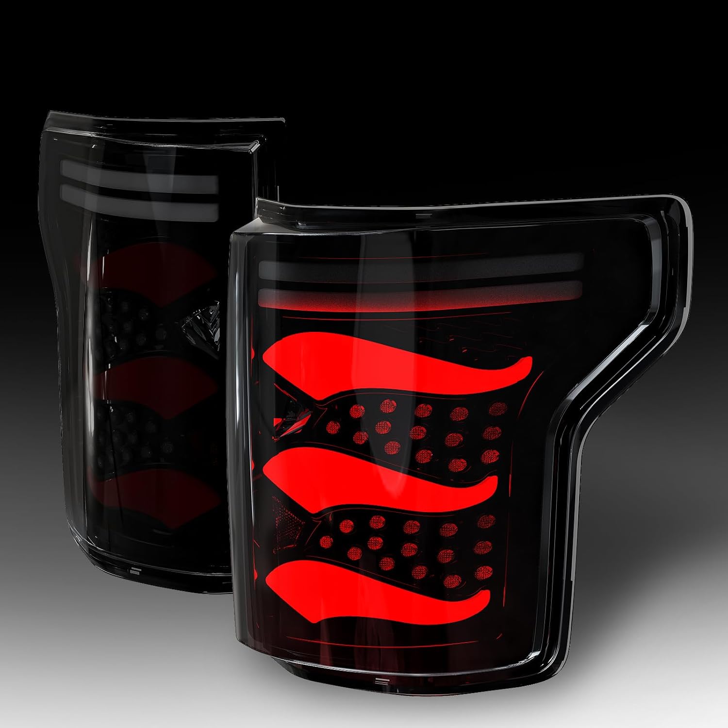 Daikokuya Sequential Full Led tail lights Fit for Ford F150 2015-2020 (Not Fit W/Blind Spot) Starting Animated Rear Light Assembly, Dynamic Turn Signal, Brake Light, Reverse Light Smoked