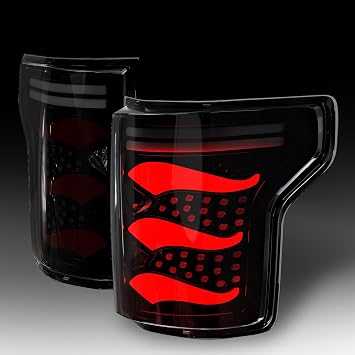Daikokuya Sequential Full Led tail lights Fit for 2015-2020 Ford F150 Not Fit W/Blind Spot Starting Animated, Turn Signal,Brake Light,Reverse Light Smoked Rear Light Assembly