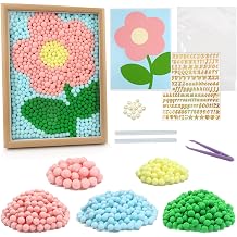 TOAOB Pom Pom Painting Art Kit 1150pcs Color Pom Poms and Photo Frame for Home Decor Projects Artistic Crafts DIY Flowers Painting Kit Supplies