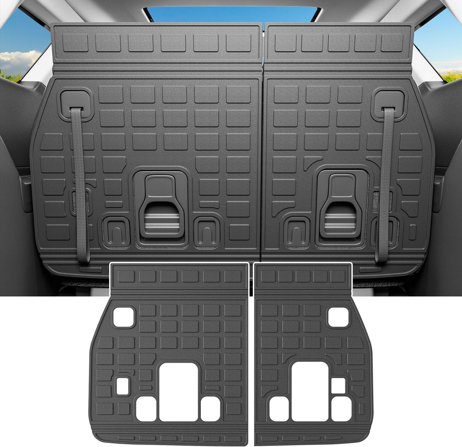 powoq Backrest Mats Compatible with 2022-2026 Kia Carnival Back Seat Protector Behind 3rd Row Replacement for 2022-2024 2025 2026 Kia Carnival Accessories (Rear Backrest Mat)