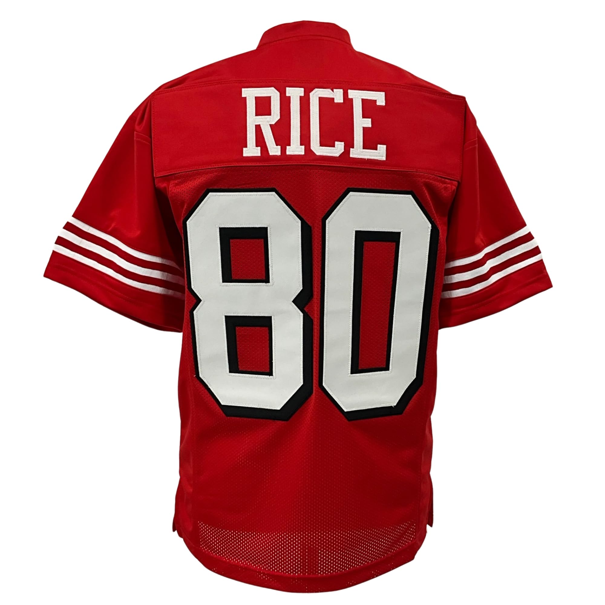 Jerry Rice Jersey Red with Drop Shadow San Francisco | Unisex Adult Sizes S-5XL Unsigned Custom Sewn Stitched