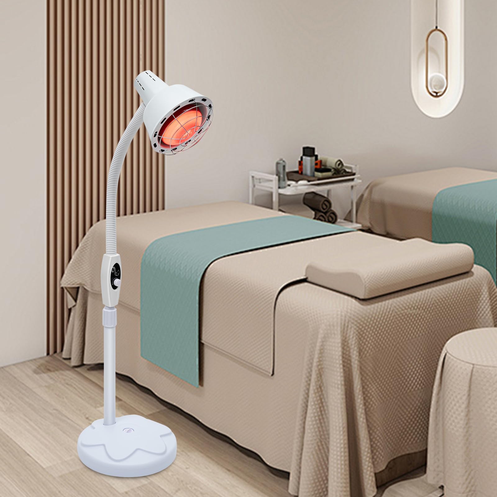 Lampada a Infrarossi 275 Watt con Rotazione a 360° per Uso Domestico - Set da Tavolo