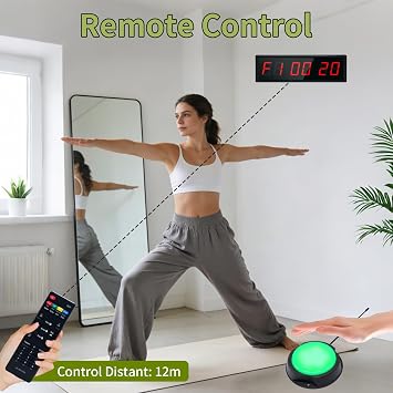 Gym Timer Clock with Wireless Start/Stop Button and Remote Control