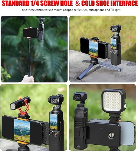 Miniatura 4 de Pocket3 Soporte de extensión de teléfono para DJI Osmo Pocket 3 Accesorios de manija de cámara Adaptador de zapata fría Montaje de expansión
