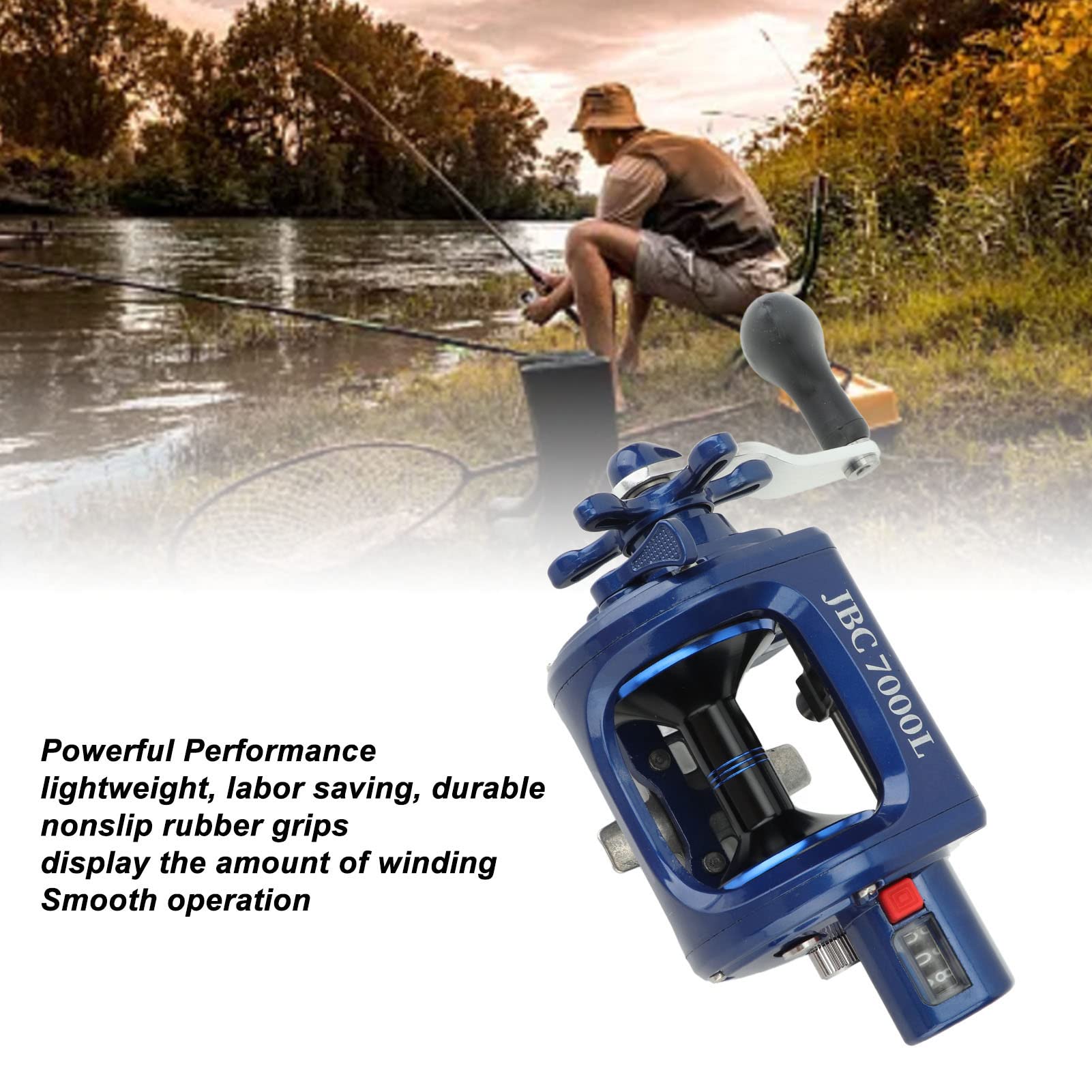 Mulinello da pesca HaloVerde in acqua salata con controllo del freno magnetico per lanci stabili, dotato di display della quantità di avvolgimento, mulinello da pesca Baitcasting