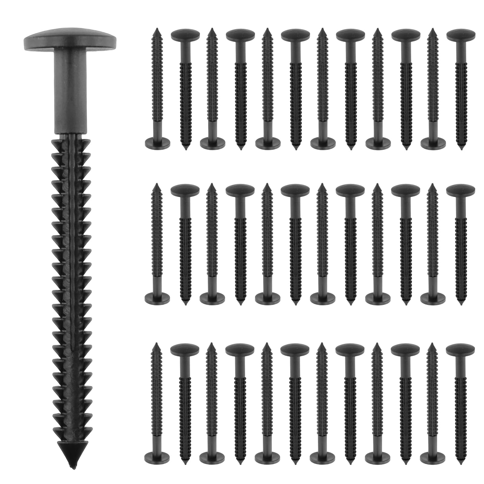 Vis de fixation de volets en vinyle Geesatis noir de 7,6 cm pour décorations extérieures