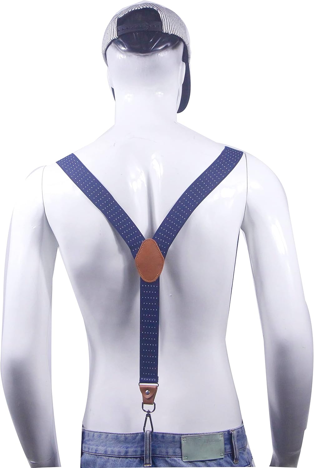 Mens Suspenders with 3 Swivel Hooks Belt Loops 1.4 Inch Wide Heavy Duty Adjustable Braces - Image 2