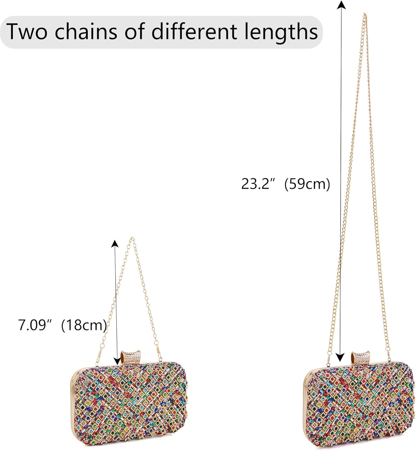 Milisente Clutch Purses For Women Crystal Clutches Evening Bags Gemstone Clutch Purse For Wedding Formal - Image 7