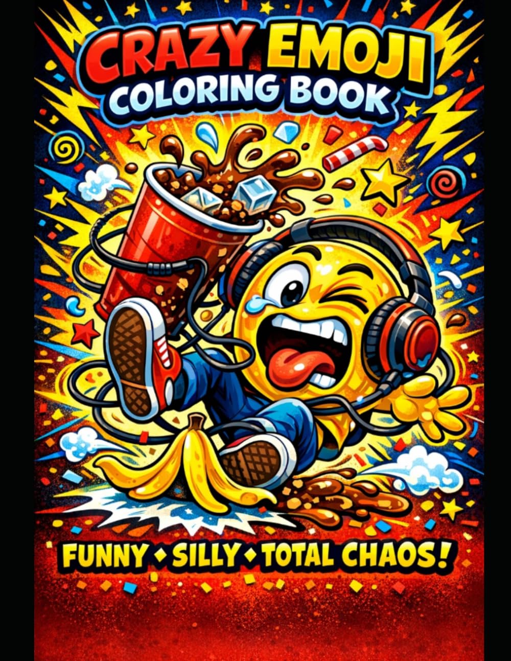 Crazy Emoji Coloring Book: Funny Silly Total Chaos