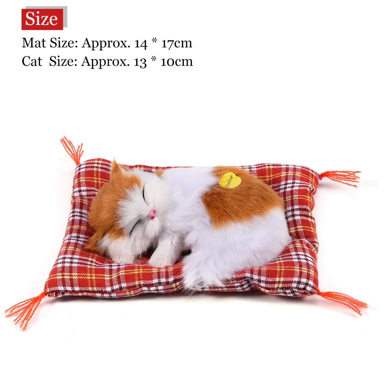 Simulazione Peluche Gatto Giocattolo, 4 Tipi Simulazione Peluche Gatto Peluche Giocattolo Sonoro Decorazione della Casa - per Bambini(Giallo + Bianco)