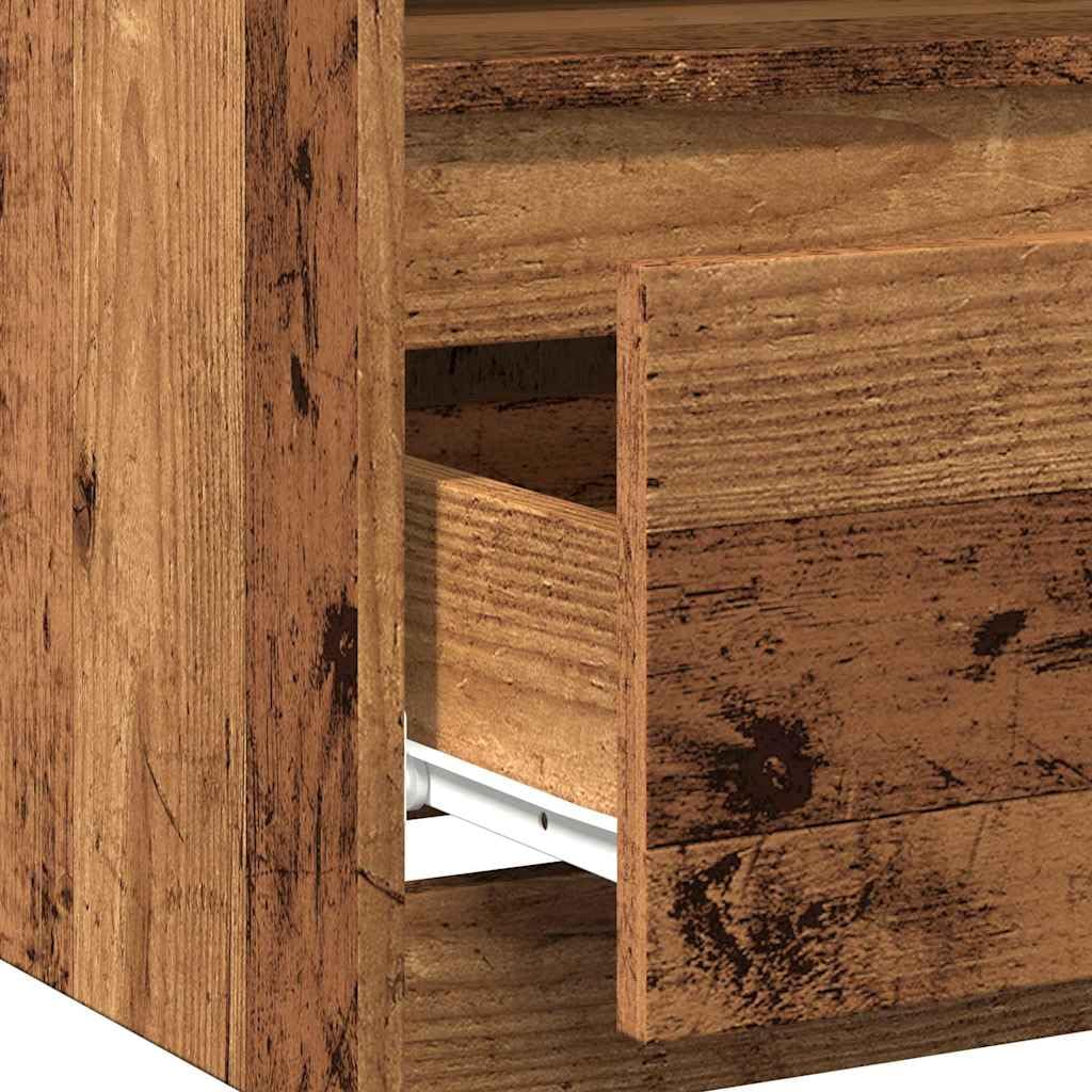 Eleganter Nachttisch mit Schublade und Fach aus langlebigem Holzwerkstoff, feuchtigkeitsbeständig und stabil für Wohnzimmer und Schlafzimmer