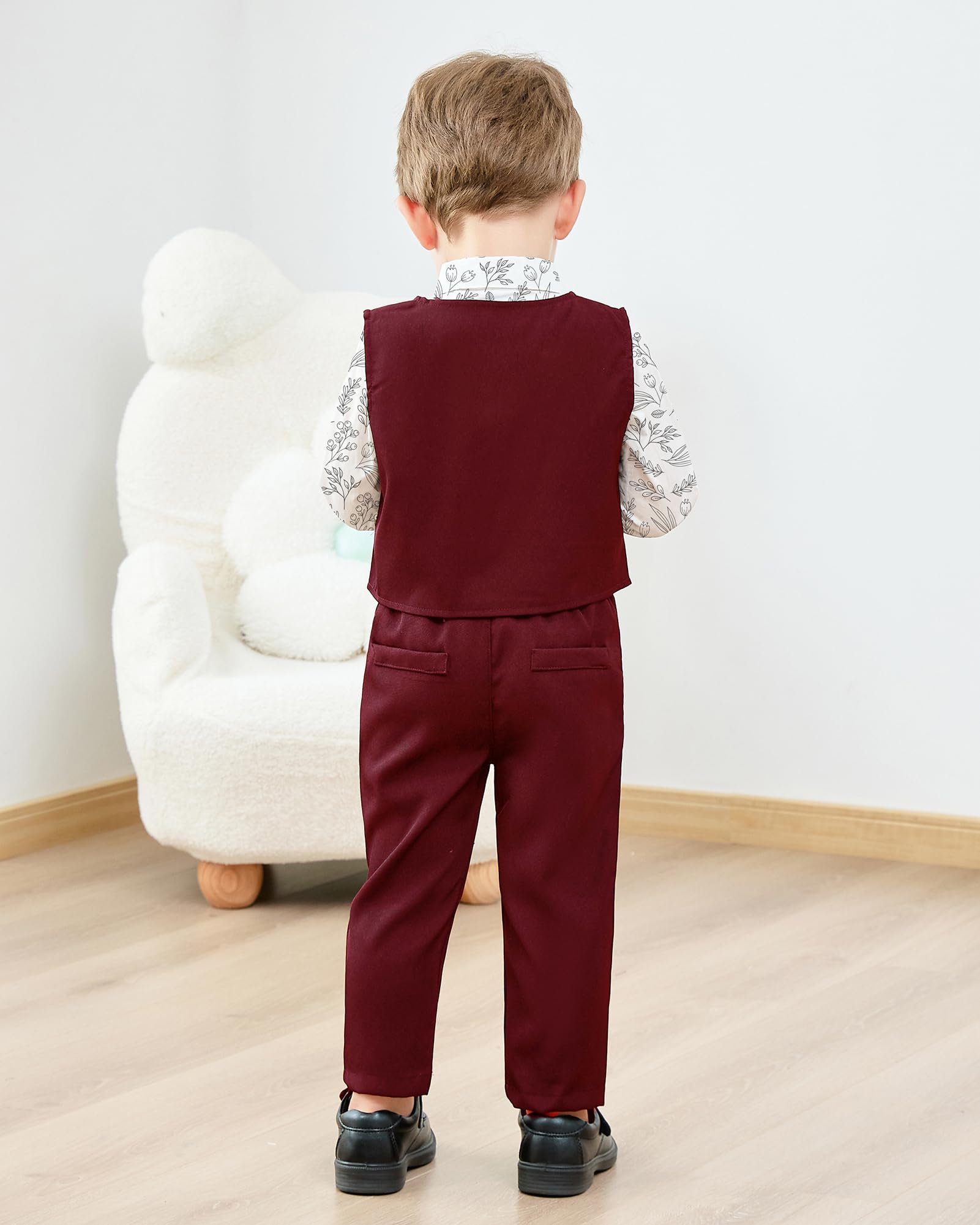 Traje de ropa para bebé niño de 12 meses a 5 años, camisa de vestir formal + pajarita + pantalones de tirantes para caballero