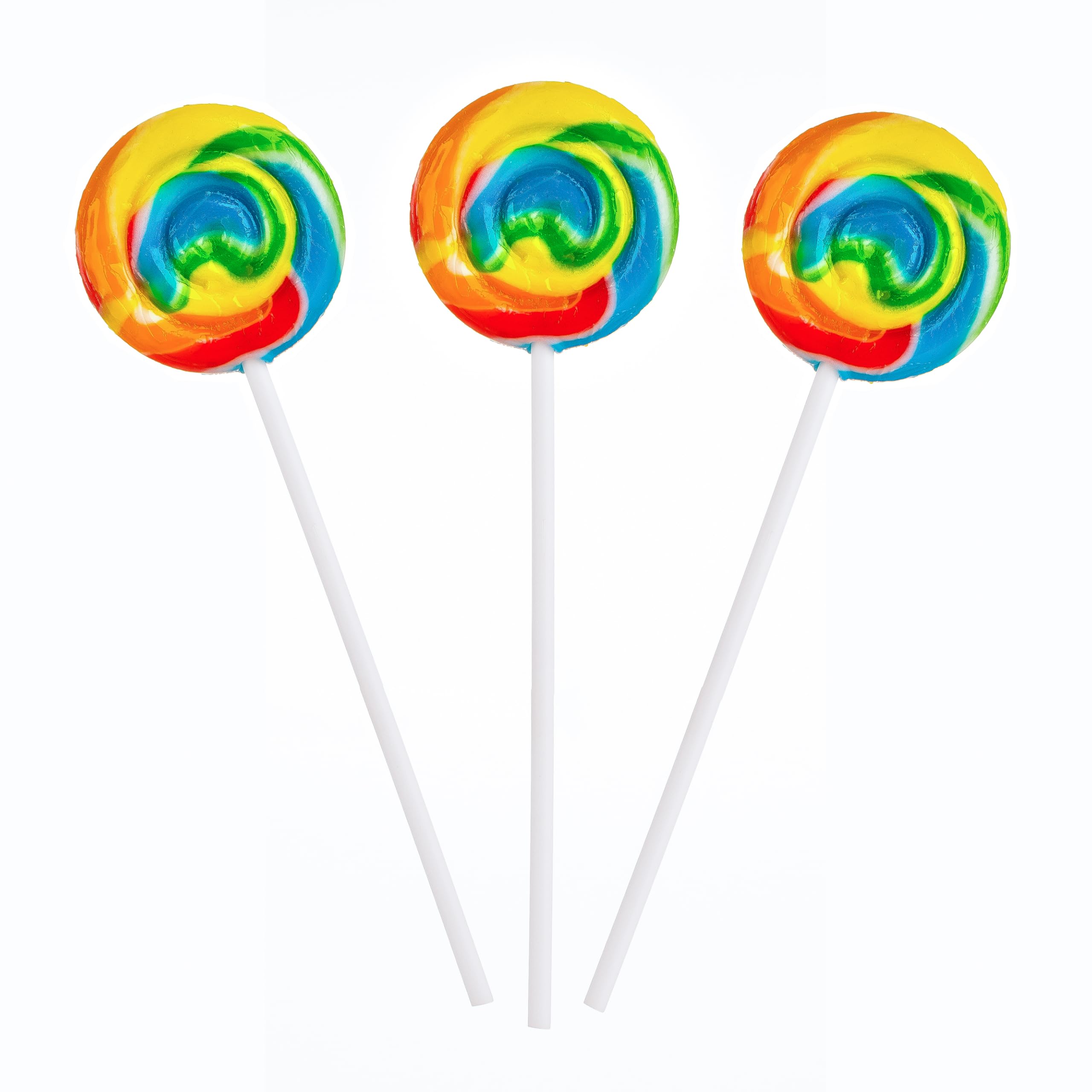 Rainbow Swirl Pops – 12 Fruit-Flavored Vegan Lollipops Individually Wrapped – Mixed Fruit Suckers for Party Favors, Classroom Treats & Candy Buffets