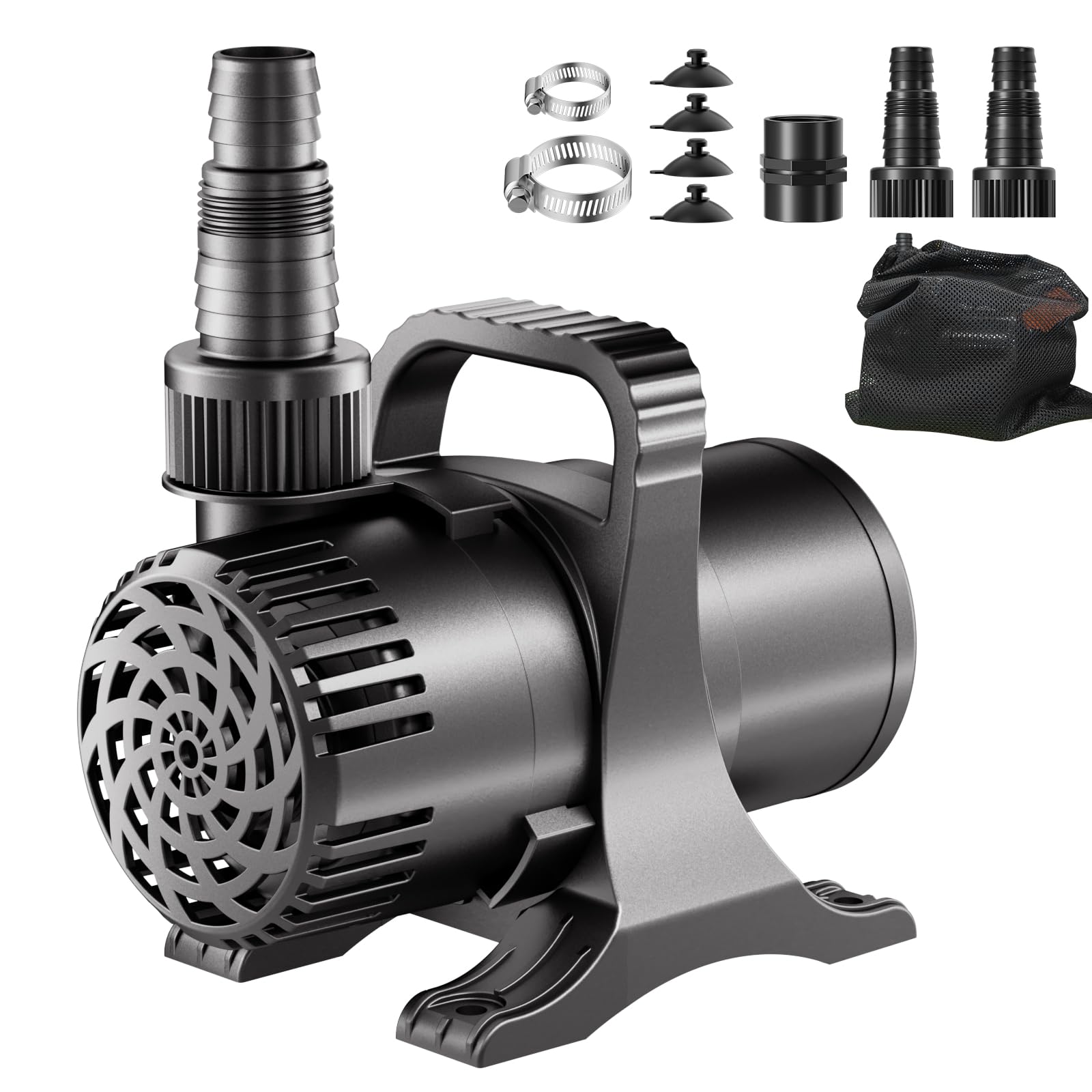 Photo 1 of OYO Water 100W 1600 GPH Pond Pump, Ultra Quiet Heavy Duty Submersible Water Pump for Koi Ponds, Fountains, Aquariums & Waterfalls, Submersible & Inline Use, 20.3 ft Power Cord, Includes Filter Bag