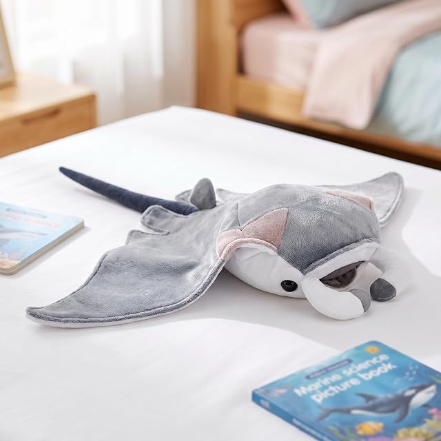Foto 6 de 8 de lilizzhoumax Peluche de Manta Raya, 48 cm, Pez Realista Suave con Forma Detallada