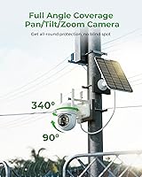 Vista 4 de CAMCAMP Solar Security Cameras Wireless Outdoor with 10" Monitor, 10CH NVR 2K Solar Home Security Camera System with 360° Color Night Vision,2-Way