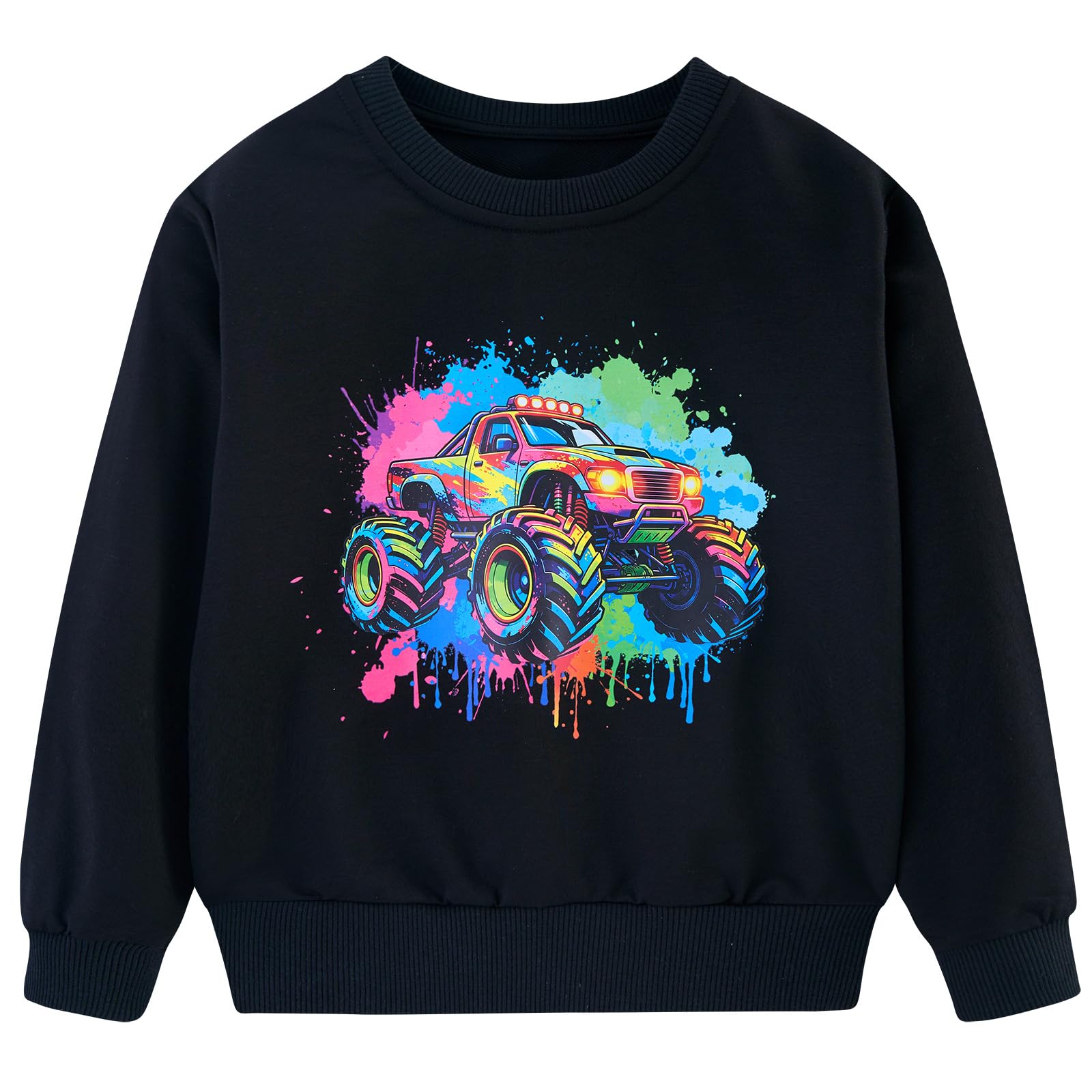 Funnycokid Boys Sweatshirts Toddler Long Sleeve Pullover Crewneck Tops 2-6Y