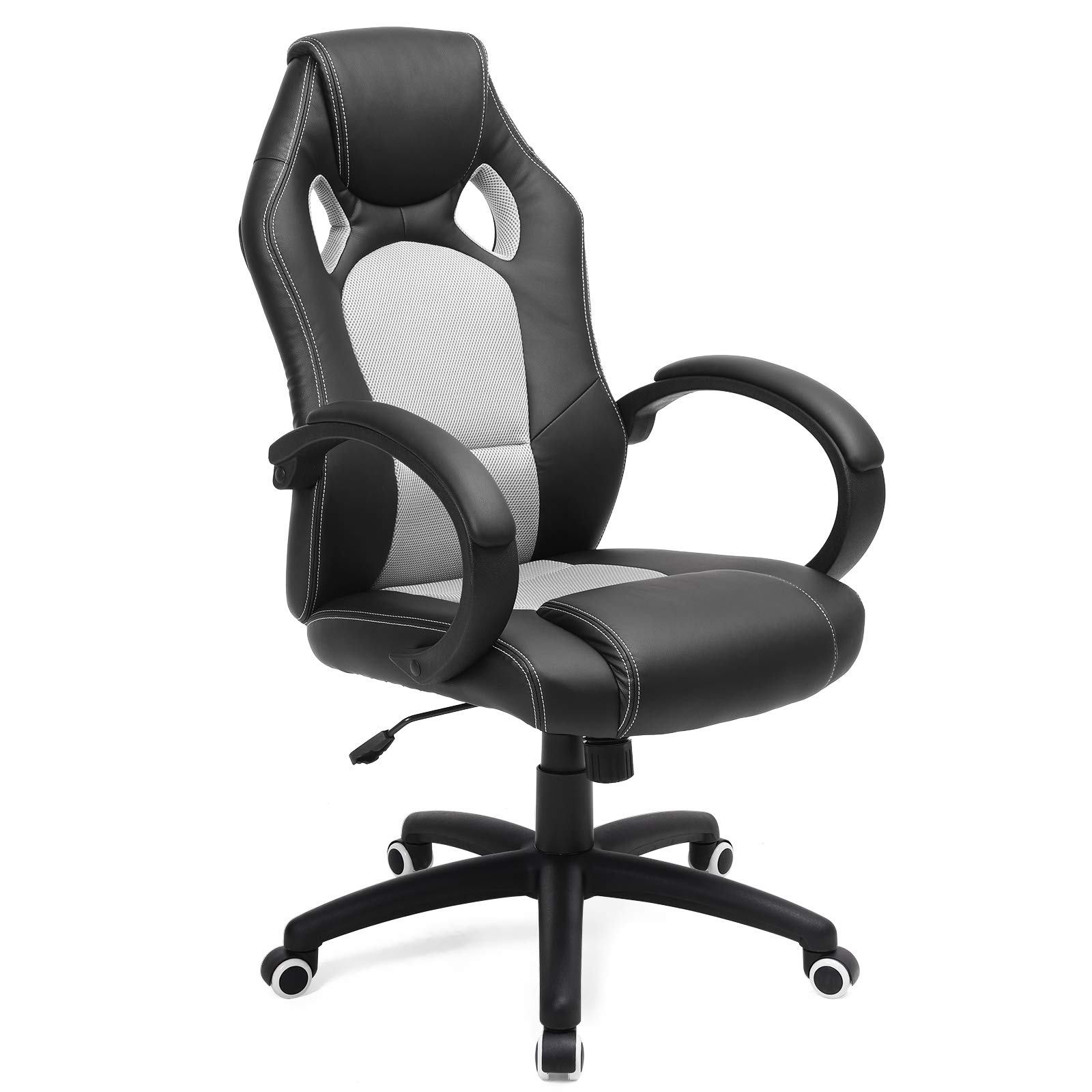 SONGMICS Poltrona Girevole Sedia Direzionale Ergonomica da Ufficio Studio Regolabile con Rotelle OBG56BG