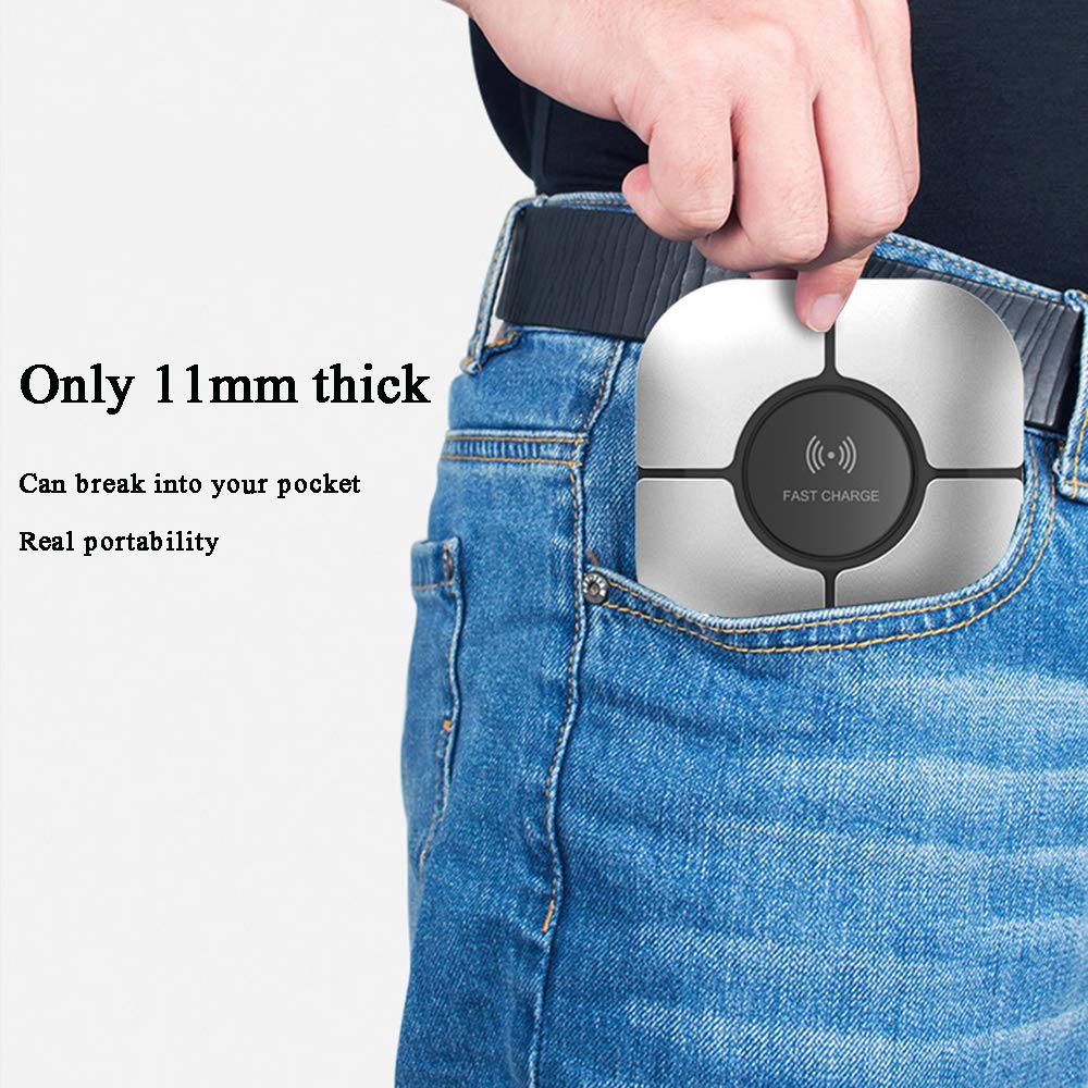 Caricabatterie Wireless Veloce 10W per iPhone XS/XR/X con Base di Ricarica Rapida Fast Charge Wireless Qi da per Galaxy e per Tutti i Dispositivi con Tecnologia Qi, Gold