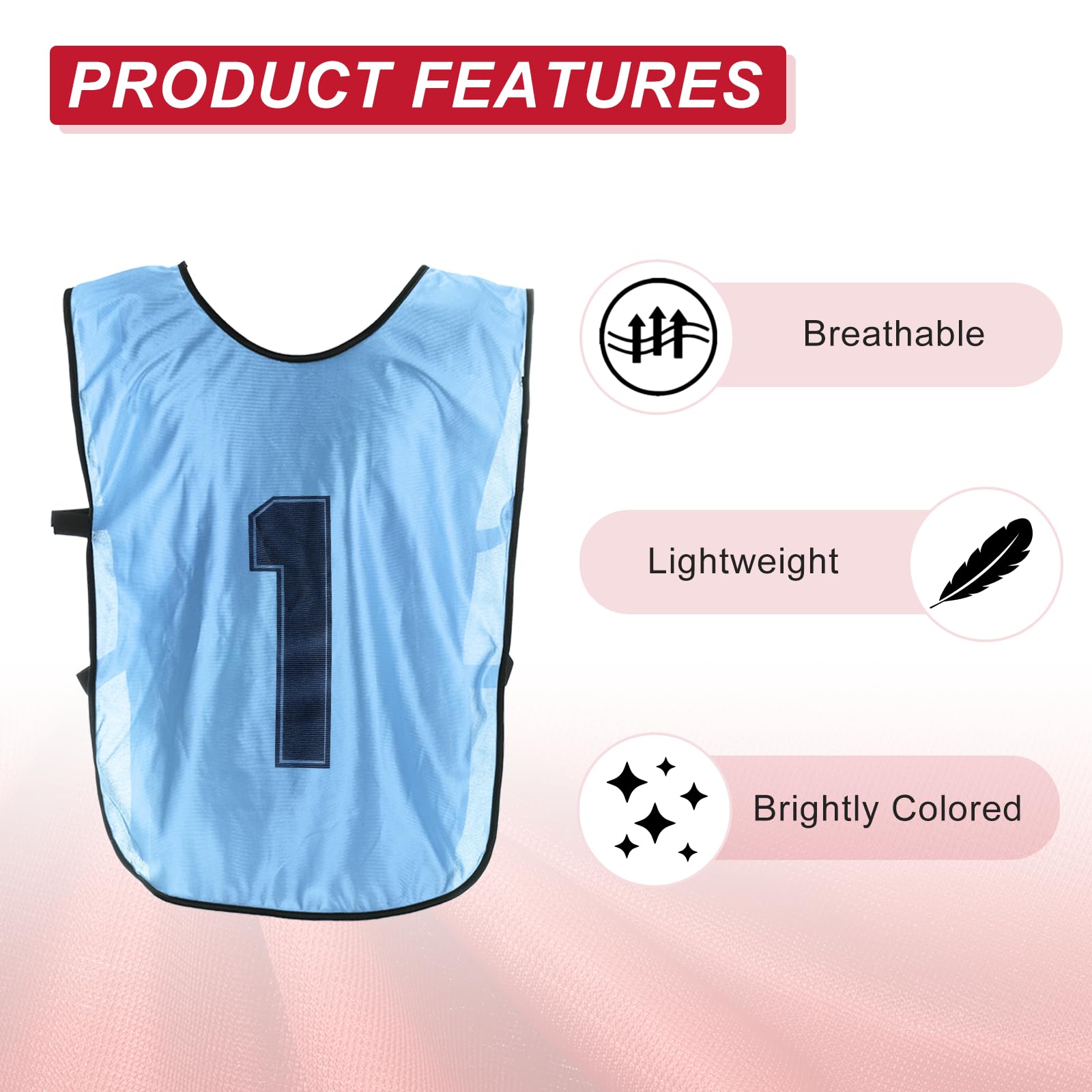 PATIKIL Chaleco de entrenamiento de fútbol, pinnies reversibles numerados para práctica de fútbol