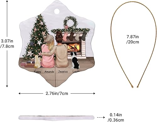 Miniatura 33 de Bonitos adornos personalizados para parejas con retrato, adorno personalizado para árbol de Navidad con nombre de mascota, perro, gato, raza, regalo