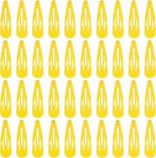 2 Inch Yellow Hair Clips Barrettes Metal Snap Clips for Women Durable Water Drop Ideal Hair Accessories for Hairdressing Wedding and Everyday Use 20 pcs