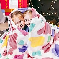 Vista 115 de Fleece Blanket King Size - Oversized Soft Plush Cow Print Throw, Full Size Blankets for Bed & Couch - Lightweight Cute Country Home Decor