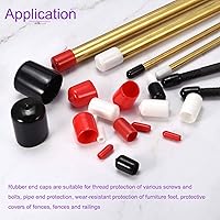 Vista 3 de DMiotech Paquete de 20 protectores de rosca de tornillo negros de identificación de 0.079 pulgadas (0.079 in), tapas de goma para pernos