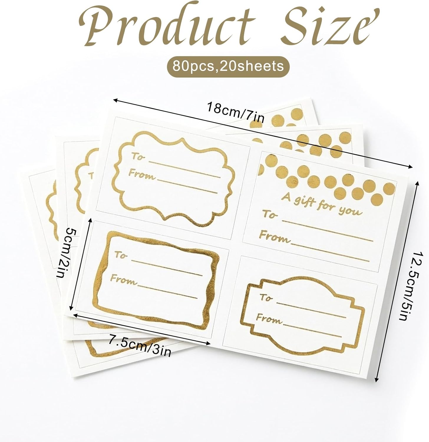Gold Name Tags, 80 Pcs to from Stickers Gold Foil Name Tag Labels for Holiday Presents, 3 x 2 Inches - Christmas Wedding Birthday Valentine's Supplies image 2