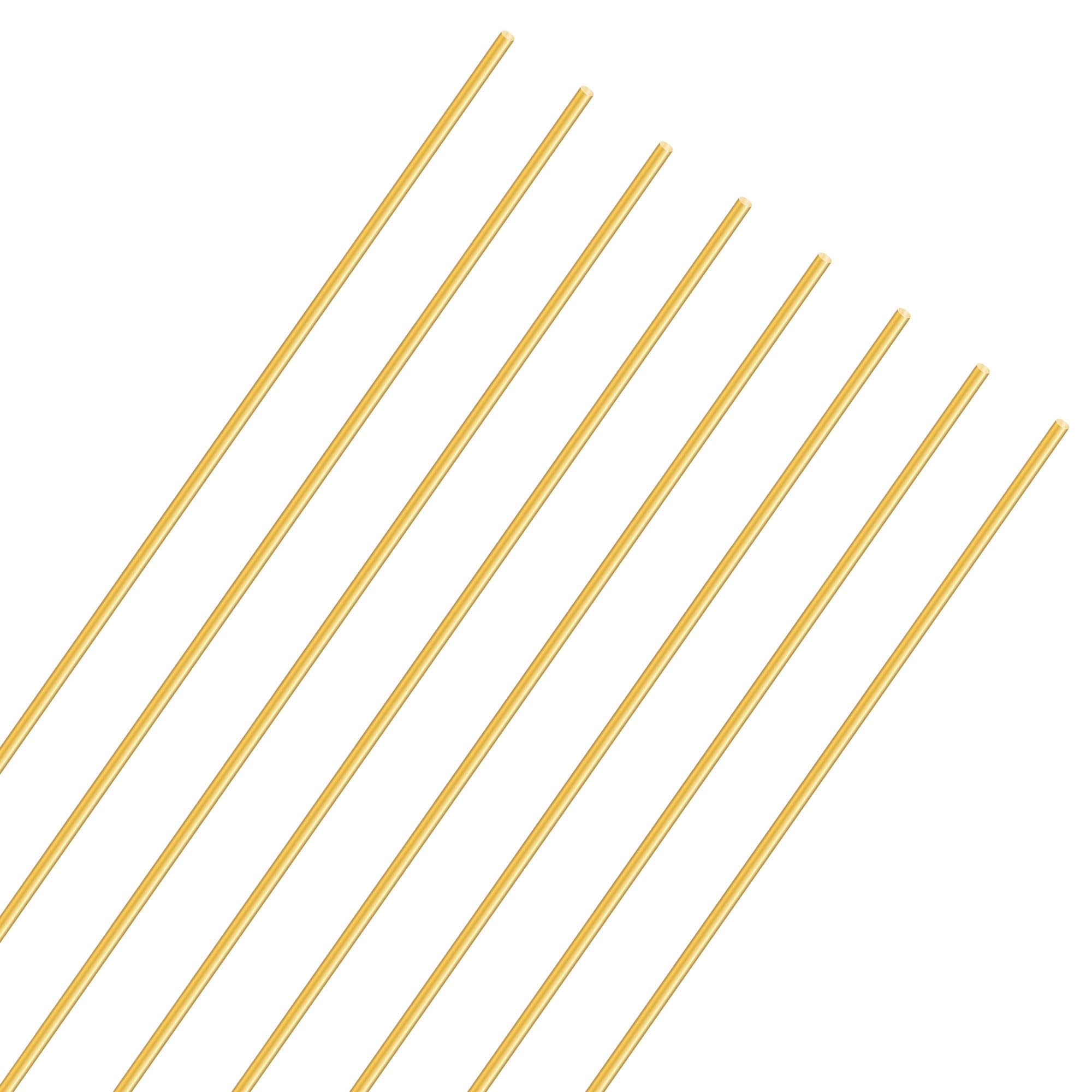Asta in Ottone Massiccio 1,5 mm x 350 mm, Rotonda 8 Pezzi per Fai da Te