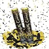 Black & Gold Confetti Cannon Set - Biodegradable Confetti Poppers for Birthday Wedding Retirement New Years Graduation Party Celebrations, 2 Pack