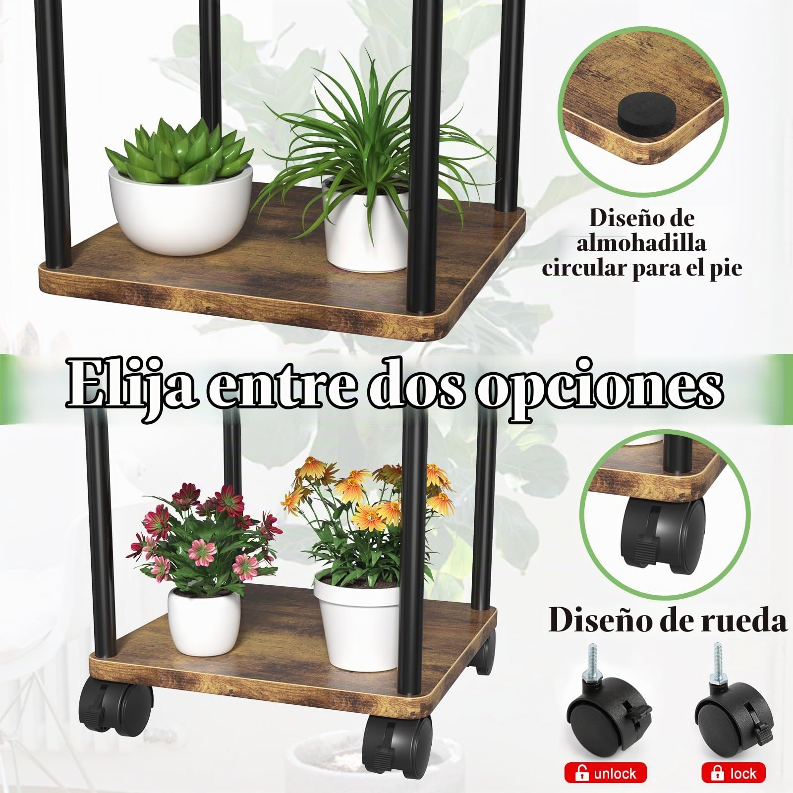 Soporte Plantas Interior De 5 Niveles, Estanteria Plantas