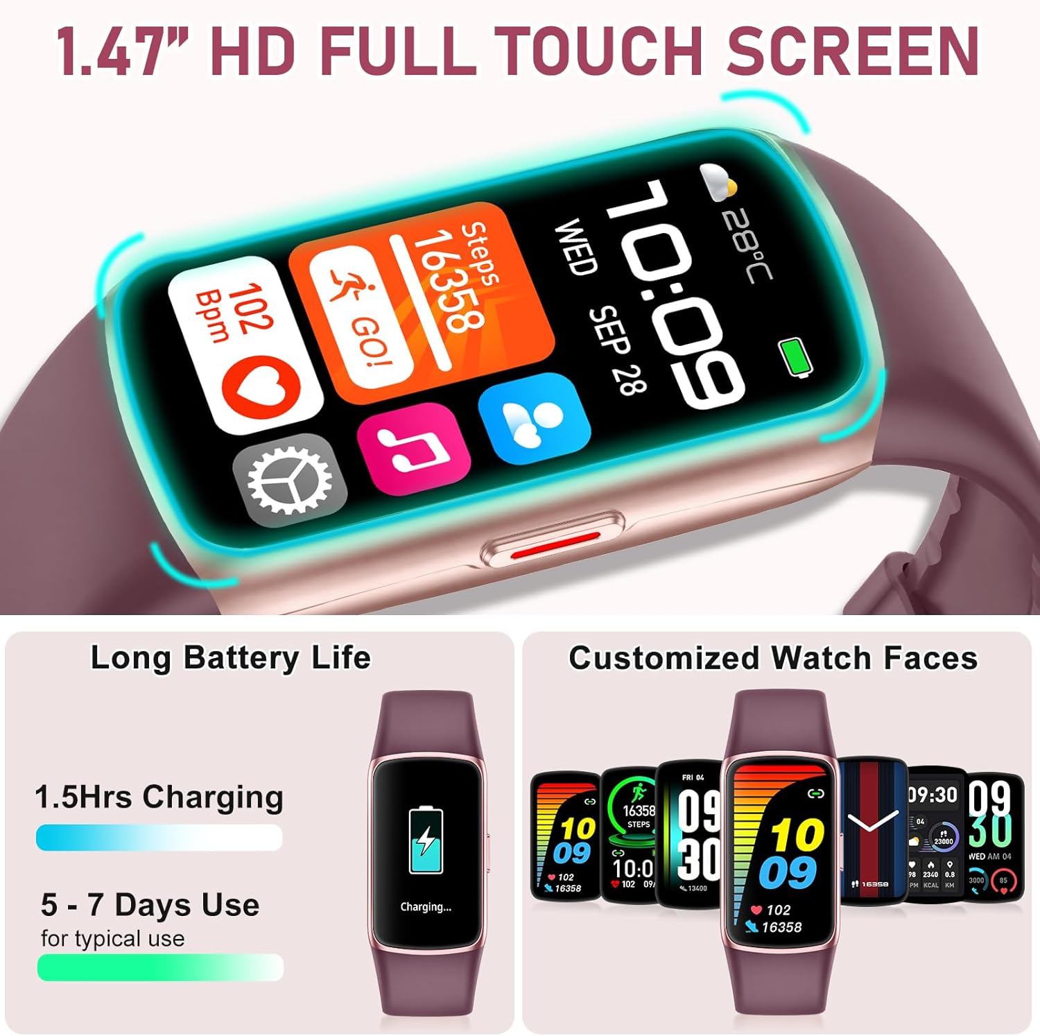 Moremore Fitness Tracker with 24/7 Heart Rate, Sleep Tracker, Step Tracker, Calorie Tracking, IP68 Waterproof Activity Tracker, Fitness Watch for Android iPhones Women Men - Image 7